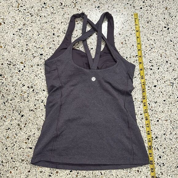 Lululemon Cross it Off built in bra tank 4 purple Heather - Picture 2 of 4